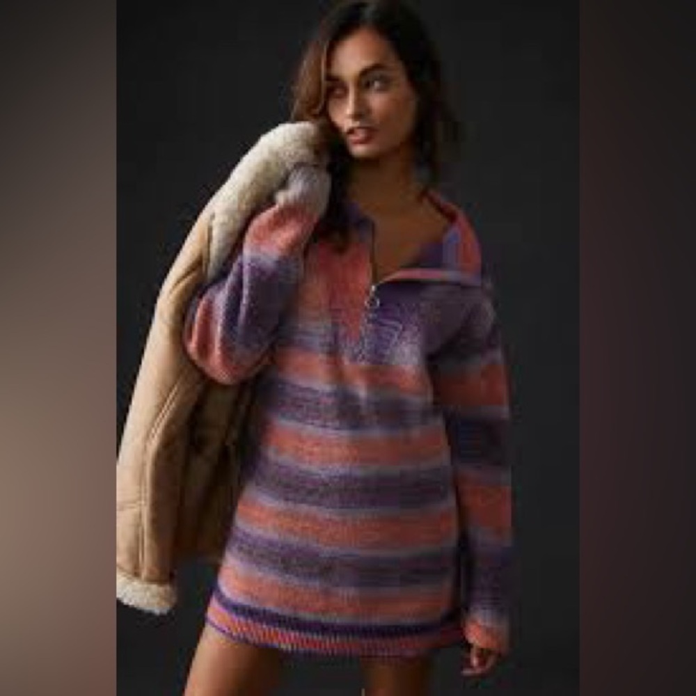 Daily Practice x Anthropologie Franconia Strip Tunic Sweater Dress Size M